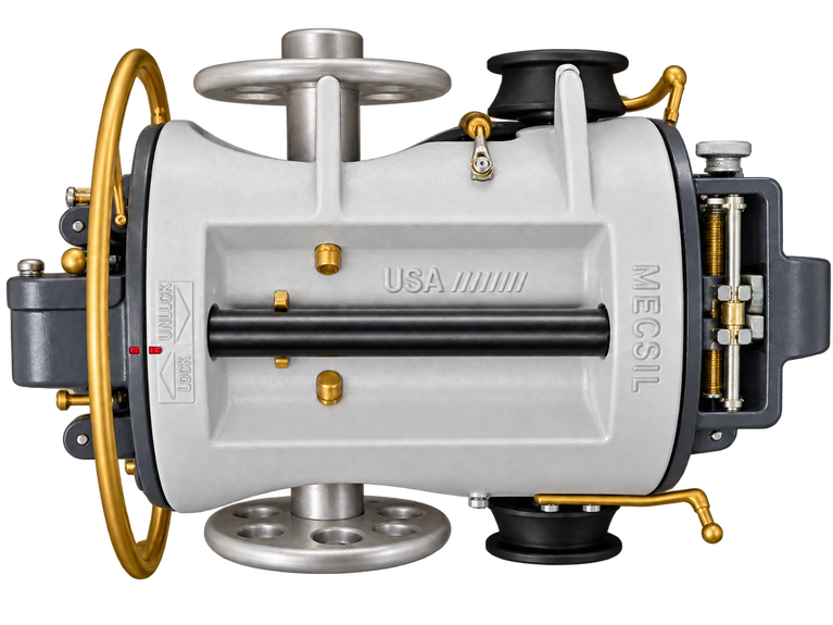 MECSIL Cable Lasher Pro – machined aluminum reel and traction pulley detail