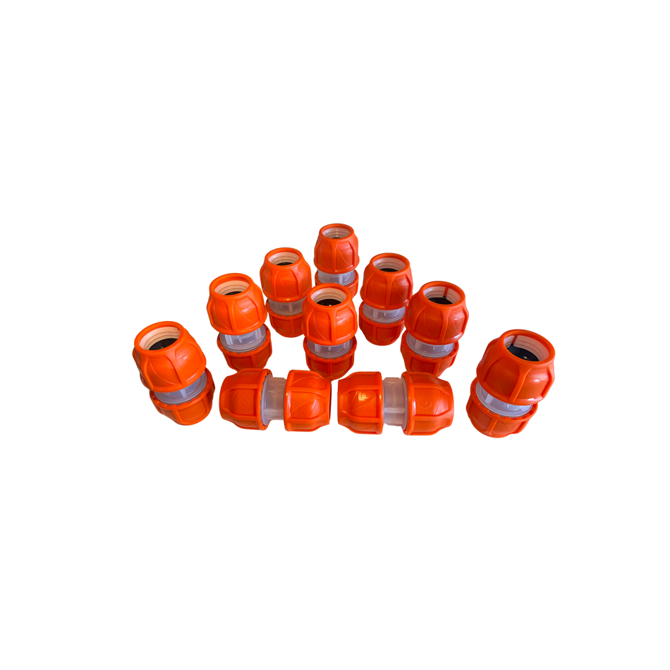 Lot of 10 (Orange) Clear Lock Coupler 1.25" (1-1/4)