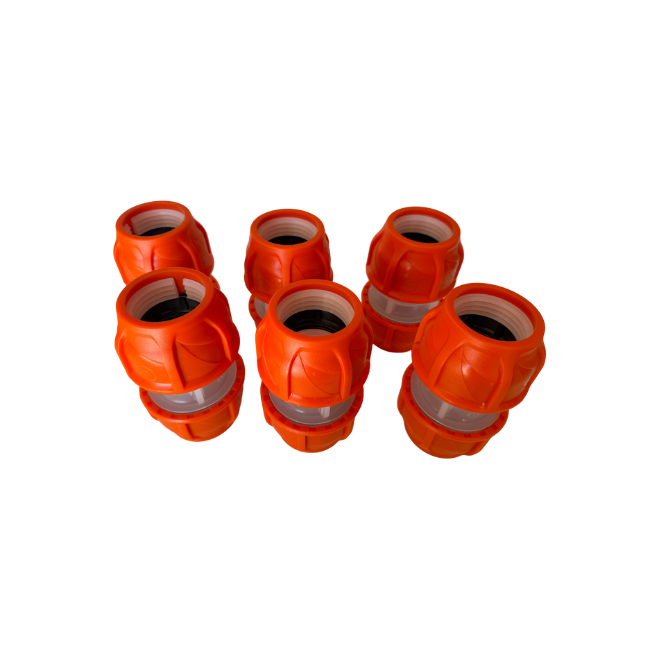 Lot of 6 (Orange) Clear Lock Coupler 1.50" (1-1/2) (50x50)