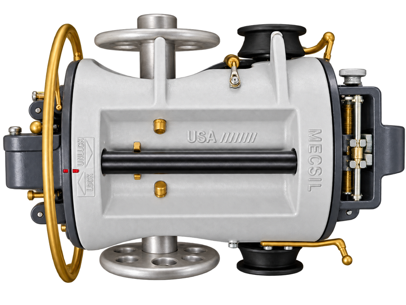 MECSIL Cable Lasher Pro – machined aluminum reel and traction pulley detail