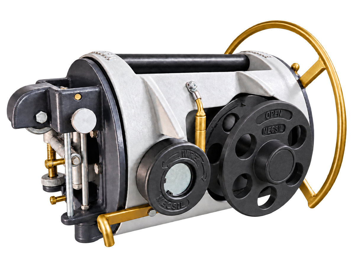 MECSIL Cable Lasher Standard – alternate three-quarter view with nylon reels